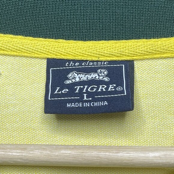 Le Tigre Mens Honeycomb Pattern Track Jacket Green Yellow L - Picture 3 of 7